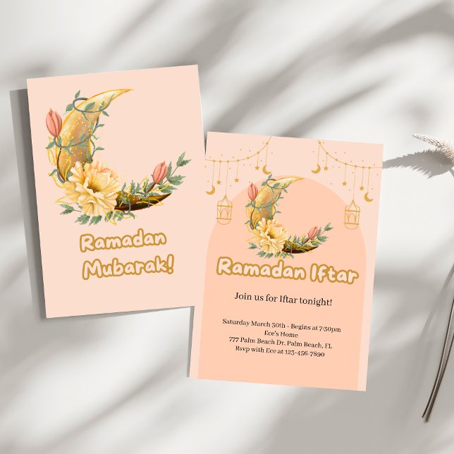 Elegante rosa Ramadan Iftar convite (Criador carregado)