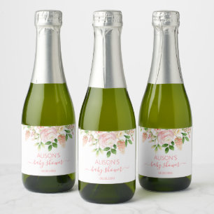 Elegante Rosa Rosa Floral Menina Chuvada de Bebê M