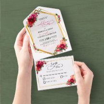 Elegante rosa vermelho floral e dourado falso