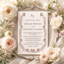 Elegante Rosalie Floral Letterpress Casamento