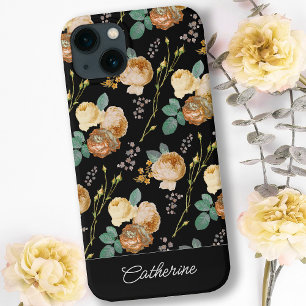 Elegante Rosas de bege chic em preto