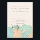 Elegante Rosas De Pêssego Mint Convite Floral De C<br><div class="desc">Elegante suite de convite para casamentos florais com rosas de pêssego, rosas de menta, flores azuis e tipografia moderna e clássica. Alguns elementos por Fish Scraps. ***OBSERVE que, se você alterar a fonte ou o tamanho da fonte, ela pode alterar a forma como o seu convite impressão. Ele vai impressão...</div>