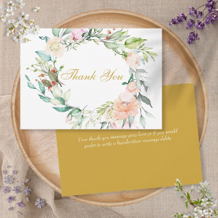 Elegante Roteiro Agradecimento Aquarela Rosas Flor
