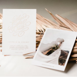 Elegante Roteiro Casamento Salvar A Data Dourado R
