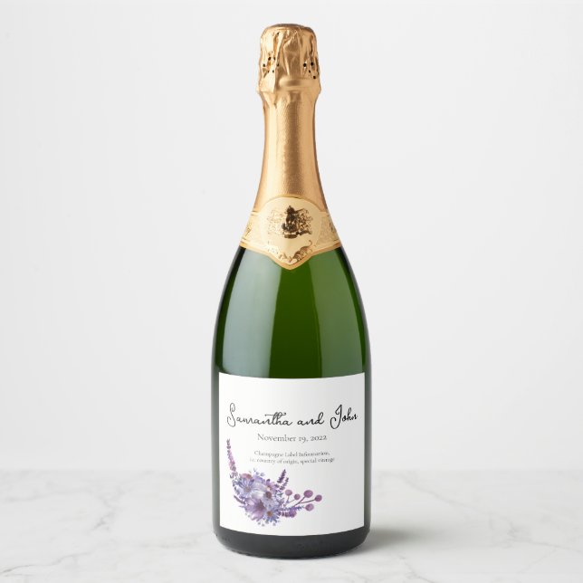 Elegante rótulo de laboratório de garrafa de vinho (Frente)
