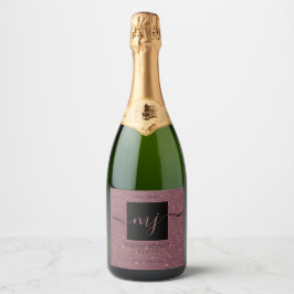 Elegante rótulo de vinho brilhante em ouro rosa so