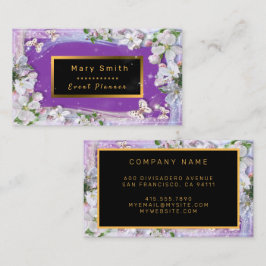 Elegante Roxo Dourado Adicionar seu Cartão de visi