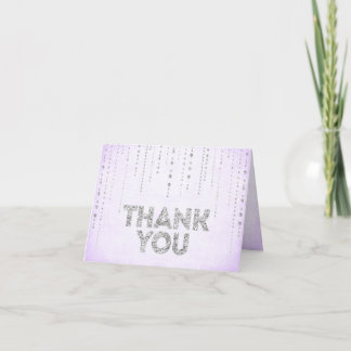 Elegante Roxo e Prata Brilho Agradecimento