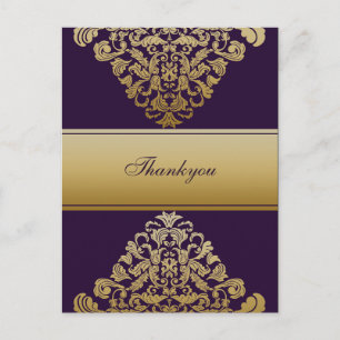 Elegante roxo Obrigado Cartões