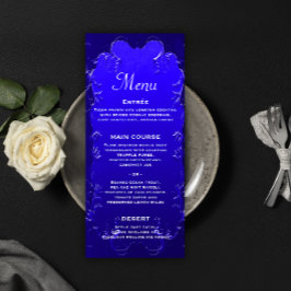 Elegante Royal Blue Recepção de casamento Menu
