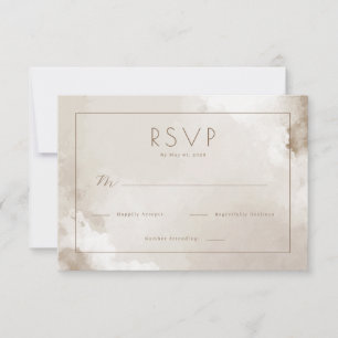 Elegante RSVP Aquarela Bege