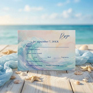 Elegante RSVP Aquarela Pastel | Rosa Suave