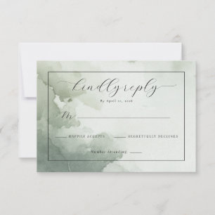 Elegante RSVP Aquarela Verde
