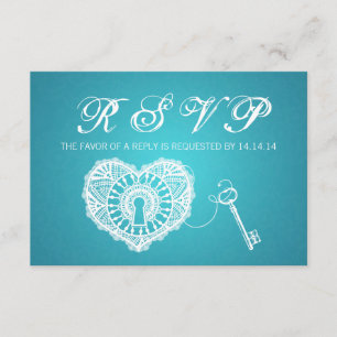 Elegante RSVP Chave Para Minha Turquesa Cardíaca