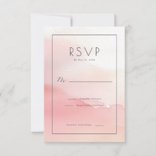 Elegante RSVP de Aquarela Rosa