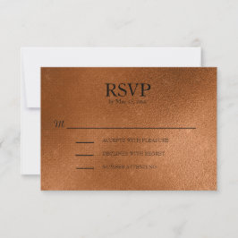 Elegante RSVP de casamento em cobre