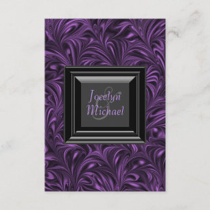 Elegante RSVP de Casamento Roxo e Preto