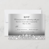 Elegante RSVP de Diamante Prata