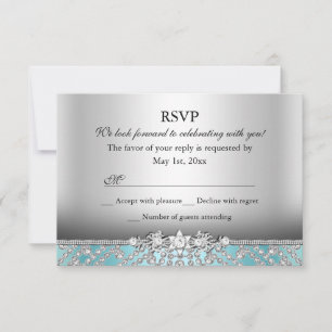 Elegante RSVP em Diamante Azul