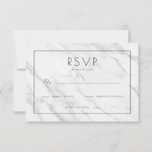 Elegante RSVP em Mármore Branco