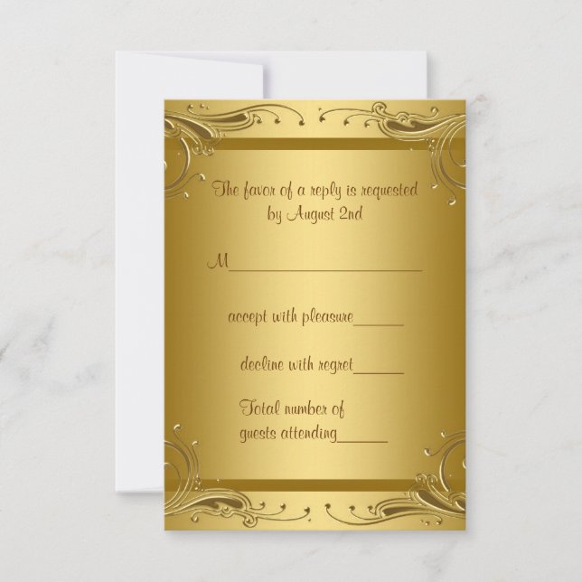 Elegante RSVP em Ouro (Frente)
