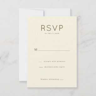 Elegante RSVP Minimalista Bege