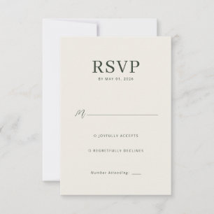 Elegante RSVP Minimalista Bege
