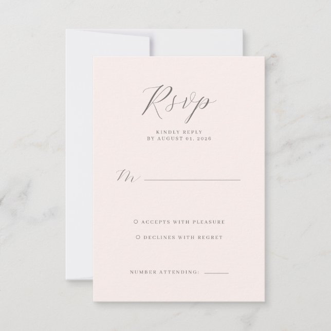 Elegante RSVP Minimalista Bege (Frente)