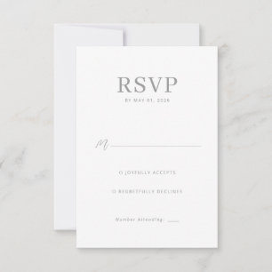 Elegante RSVP Minimalista Cinza