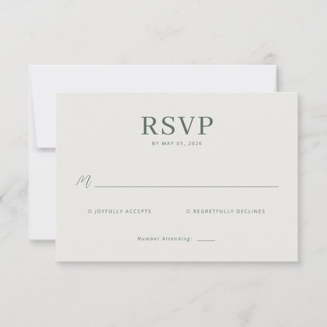 Elegante RSVP Minimalista Cinza (Frente)