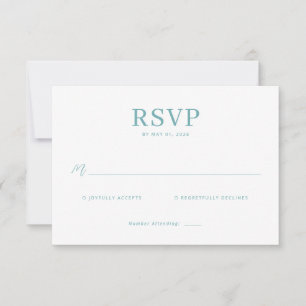 Elegante RSVP Minimalista em Azul Turquesa