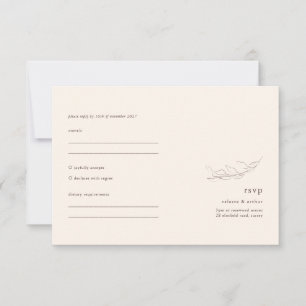 Elegante RSVP Minimalista em Marrom Chocolate