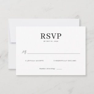 Elegante RSVP Minimalista Preto