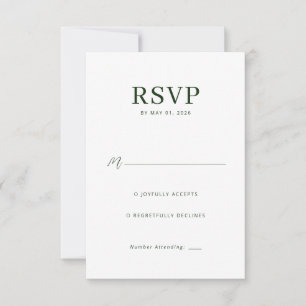 Elegante RSVP Minimalista Verde