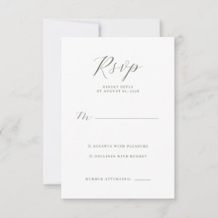 Elegante RSVP Minimalista Verde