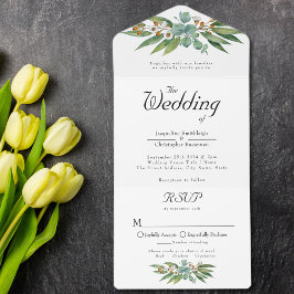 Elegante Russo Eucalyptus Deixa Casamento Verde