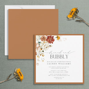 Elegante Rust Orange Brunch e Chá Bubble Convite