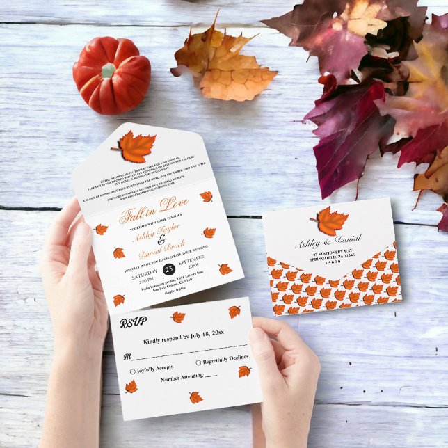 Elegante Rustic Autumn Deixa Casamento outono Chic (Criador carregado)