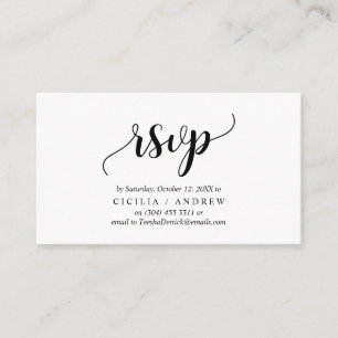 Elegante Rustic Black, Convite RSVP, responda