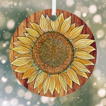 Elegante Rustic Boho Art Farmhouse Amarelo Sunflow