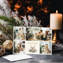 Elegante Rustic Noël Cartões de foto de Natal