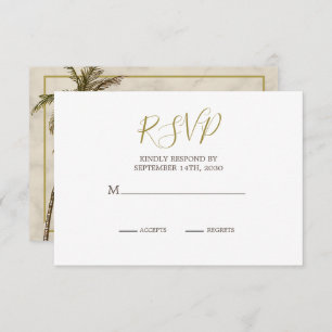 Elegante Rustic Palm Tree Chic Wedding RSVP