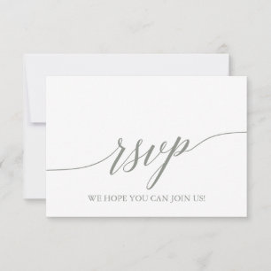 Elegante Sage Green Calligraphy Menu Choice RSVP