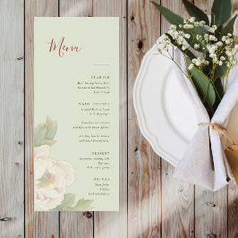 Elegante Sage Green e Blush Floral Weding Menu