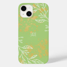 Elegante Sage Green Floral Dourado
