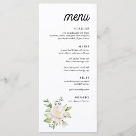 Elegante Sage Green Floral Peony Menu Janto