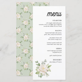 Elegante Sage Green Floral Peony Menu Janto
