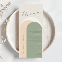 Elegante Sage Green Wedding Menu