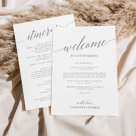 Elegante Sage Wedding - Letra de Boas-vindas e Iti