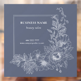 Elegante Salão de Beleza de Fronteira Floral Azul 